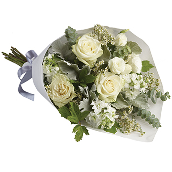 Code: B305. Name: Abelia. Description: Like a beautiful cloud of serenity this monochromatic bouquet is an instant classic perfect for all occasions. Price: NZD $127.95