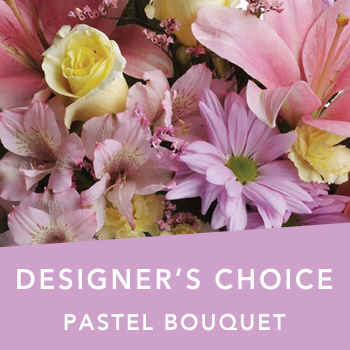 Code: D301. Name: Pastel bouquet. Description: Can not decide on what to send? The Designers Choice pastel bouquet is a one of a kind pastel bouquet of the designers freshest flowers.  Price: NZD $83.95