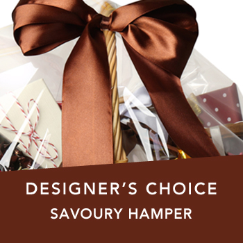 Code: D317. Name: Savoury Hamper. Description: Designers Choice hamper that includes savoury goods. When you checkout online you can place any Savoury preferences in the Extra Information Panel for us to follow. Price: NZD $127.95