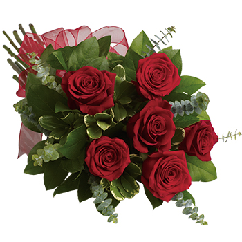 Code: R311. Name: Fall in Love. Description: They will fall in love with you all over again when you surprise them with this perfectly petite bouquet of six sensational Roses amidst beautiful fresh greens. Price: NZD $102.95